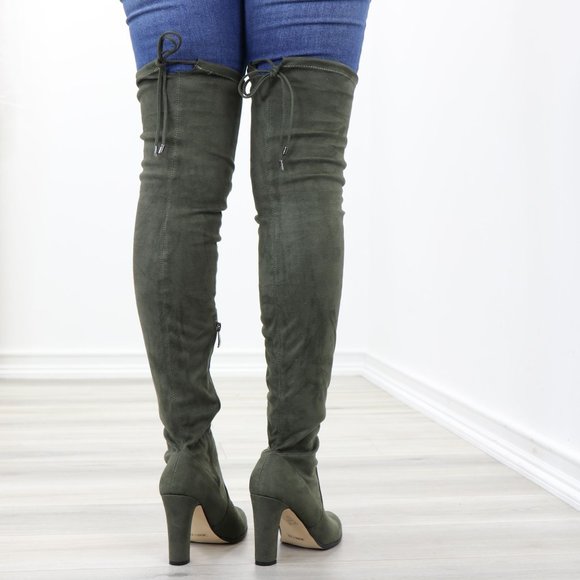 Over Knee High Boots Lace Up Slim Thigh High Heels - Picture 11 of 15